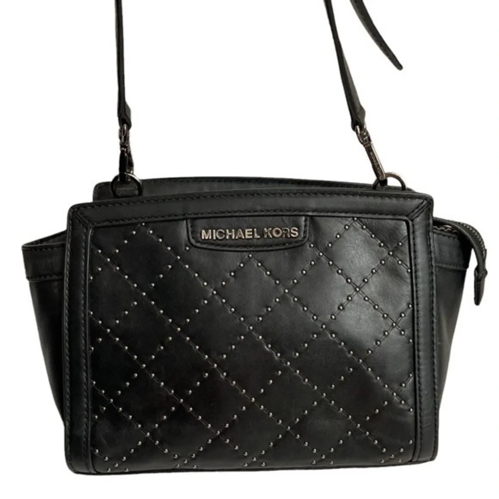 Michael kors black leather studded  Selma bag